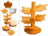 6 coasters in the shape of a maple leaf - heat-resistant and heat-insulating - suitable for dining V1259-DP01-BO-518