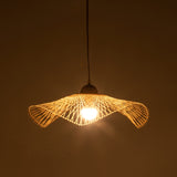Sophia Natural Hand-Woven Bamboo Wave Pendant Lamp - Small V563-75229