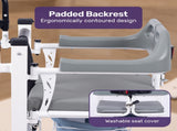 Equipmed Patient Lift Transfer Chair, Easy Hydraulic Height Adjustment, Shower Compatible, Over V219-HELTRNEQHT5A