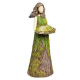 Fairy Garden Statue with Bird Feeder Lawn Resin Ornaments Garden Art Sculptures for Outdoor V1294-YM0721-10147530