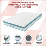 Palermo Double 20cm Memory Foam and Innerspring Hybrid Mattress V63-821891