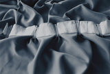 Blockout Curtains 600x270cm PINCH PLEAT Hooks High Level Fabric Grey Blue V702-CNB2-3-2730-GRAY