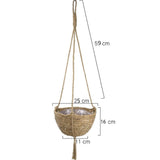 Natural Hanging Seagrass Plant Baskets Dural Layer Flower Planting Basket Holder Garden Decor V1294-YM0717-10126766