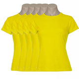 5x Womens 100% Cotton T-Shirt Plain Basic Tee Casual Top in Yellow V563-BR-5WSHIRT-YLW-20