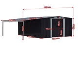 Wallaroo 10x8ft Zinc Steel Garden Shed with Open Storage - Black GSS-BSW-108O-BK