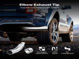 Elbow Exhaust Tip, 101.6mm Inlet, 152.4mm Outlet, 584mm Overall Length, Chrome Turn Down Exhaust Tip V952-PQWGZWGRK4IN0RPH2001V0