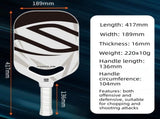 Red T700 Carbon Fiber Pickleball Paddle - 16mm Thick - Power Air Aerodynamic Design, PP Honeycomb V888-ELOSUNG56200-1