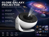 White and Black USB Powered Galaxy Star Projector and Earth Globe Night Light with 12 HD Space V888-ELOSUNG52655
