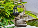 Outdoor Sculpture Figurine Statue Elephant Mother's Day Decorations Solar Garden Statues for Patio V1366-AZ2-W-03821
