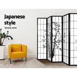 Artiss 8 Panel Room Divider Screen 348x179cm Bamboo Black White RD-5019-8P-BK