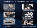 68249197AA TPMS Sensor Dodger RAM, 4-Pack 434MHz Tire Pressure Monitoring System Sensors Compatible V1188-WTJ-LZZ-00562