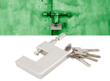 High Security Padlock Rectangular Thick Shackle AntiTheft Iron DShaped Door Lock V1294-YM0901-3114200082511