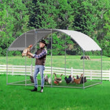 VEVOR Metal Chicken Coop, 9.8x6.5x6.5ft Large Walk-in Chicken Runs with Cover, Doom Roof Hen House V952-JSJS322MYDDMEUEN5001V0