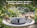 Gardeon Solar Fountain Pumps Bird Bath Battery Backup LED Remote Black 27cm FOUNT-POND-B-LED-250