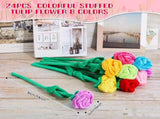 24 Pcs Graduation Flowers Graduation Plush Rose Mother's Day Flower Toy Colorful Stuffed, Plush V1366-AZ2-W-03631