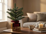 Christabelle 45cm 1.5ft Potted Christmas Tree Decorations Gift Pack Hessian Red Gold Baubles Fe 112_HZ701