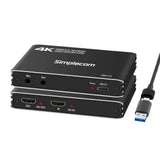 Simplecom DAC10 HDMI 2.0 to USB 4K60hz Video Capture Card Stream and Record in 4K 60FPS V1202-V2-CBSI-DAC10
