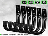 12-Piece Heavy Duty Metal Wall Mount J-Hooks for Bike and Tool Storage V1366-AZ2-W-15667