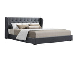 Artiss Bed Frame King Size Gas Lift Charcoal ISSA BFRAME-E-ISSA-K-CHAR-AB