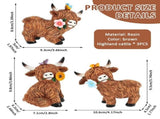 3Pcsland Cow Figurines Substantial Weight Hand Painted and Even Coloring for Calf Lover with V1366-AZ2-W-15032