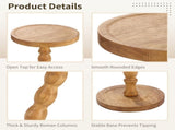 Small Round Side Table Brown, 9.4" Drink Table with Rubberwood Material, Stable, Easy to Assemble, V1369-AZ3-W-08723