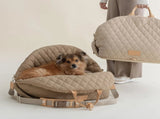 Luxury Quilted 2-in-1 Pet Travel Carrier & Car Booster Seat for Small Dogs V888-ELOSUNG35947