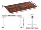 Artiss Standing Desk Motorised Dual Motor 120CM Rustic Brwon HASD-268-WHDF-RBDB-120