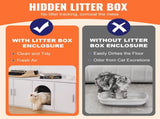 Cat Litter Box Enclosure Wooden Litter Box Furniture Hidden 57.9" White V952-JSDMMSPWQ57IKZ26TV0