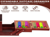 Threns Wood Sewing Basket with Handle Expandable Sewing Without Contents Multifunctional Craft V1366-AZ2-W-19354