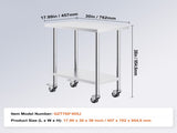 Stainless Steel Work Table 30 x 18 x 38 Inch, with 4 Wheels, 3 Adjustable Height Levels, Heavy Duty V952-CFBXGGZTLCDJB9CR8V0