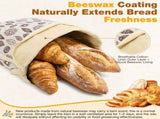2Pcs Beeswax Bread Bags with L Shape Zipper and Comfort Handle Water and Oil Resistant Inner Layer V1366-AZ2-W-14996