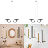 2 pc Wall Mounted Hanging Candle Holder Candlestick Sconces Black Wall Decor V1189-LWWAL-20260327-04613