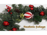 Jingle Jollys 2.7m Christmas Garland with Decorations Xmas Wedding Party XM-TR-GAR-9FT-BERRY-RED