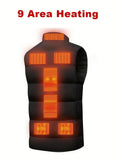 Men'S Heated Vest Electric Heating Gilet Winter Vest Smart Temperature Control - Black - Size M V1106-920-150462-BLK-M