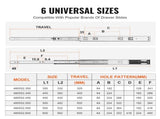 6 Pairs of 457.2mm Drawer Slides Side Mount Rails, Heavy Duty Full Extension Steel Track, Soft-Close V952-CZCJCTDG100LPTUBQV0