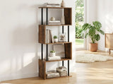 Levede Bookshelf 5 Tier Display Shelf Bookcase Storage Rack S-Shaped Anti-Tip CH1172-WA-5-AU