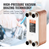 VEVOR 50 Plate Heat Exchanger 4*1-1/4" MNPT Ports 5"x 12" Brazed 316L St. Steel V952-QHBSHRQ512506DE54V0