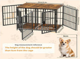 Fin 4 Doors Ultra Thicken Dog Crate Cage End Table Divided Dog Puppy Kennel For 2 Dog V767-P-XL1198-BK-V1