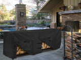Firewood Rack Cover 420D Waterproof Dustproof Outdoor Log Rack Cover Black, 244 x 61 x 107cm V1237-ZY-522-0094