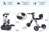 Foldable Electric Tricycle Lightweight Electric Scooter Home Electric Mobility - Silver - Size V1102-143-50902-SLR-36V8A250W