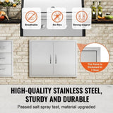VEVOR BBQ Access Door, 787x609 mm Outdoor Kitchen Door, Stainless Steel Flush Mount Door, V952-SMMBSCJMYS31IPP30V0