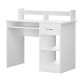 Artiss Computer Desk Shelf Drawer Cabinet White 100CM FURNI-C-DESK-JUNI-WH-AB