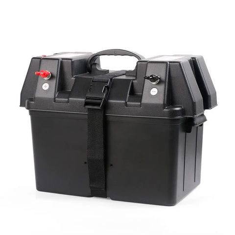 12V 100AH Deep Cycle Battery Box Portable Power Storage Marine Solar USB Camping V465-EA890-AU-5