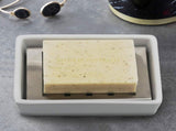 Ceramic Soap Dish Holder, Double Layer Self-Draining Stainless Steel Soap Tray for Bathroom, Easy V1237-ZY00B07ZF7WYF8