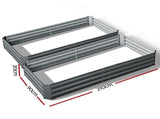 Green Fingers 2x Garden Bed 210x90cm Planter Box Raised Container Galvanised Herb GARDEN-ALUMGR-21-FC2