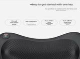 Cordless Rechargeable Shiatsu Massage Pillow - 8 Node Dual Button Neck & Back Massager with Heat V888-ELOSUNG41765