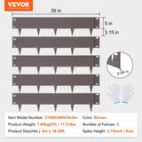 Steel Landscape Edging, 5-pack Steel Garden Edging Borders, 39" L x 5" H Strips, Hammer-in Edging V952-CPPZ5INCH162R3IS3V0