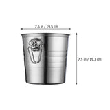 Silver Stainless Steel Ice Bucket Double Handle for Bar Ktv Party Decor V1370-AZ4-17114