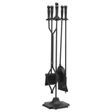 Fireplace Tool Set, 5 PCS Tool Set and Holder with Five-Prong Stand, Tongs, Ash Shovel, Brush, V952-BLGJTJ5JTWZG9M137001V0
