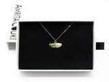 Gift Box - Aroma Necklace 925 Silver, Gold coated - Green Shell Electric Lime Purify V760-GBAJ - 12